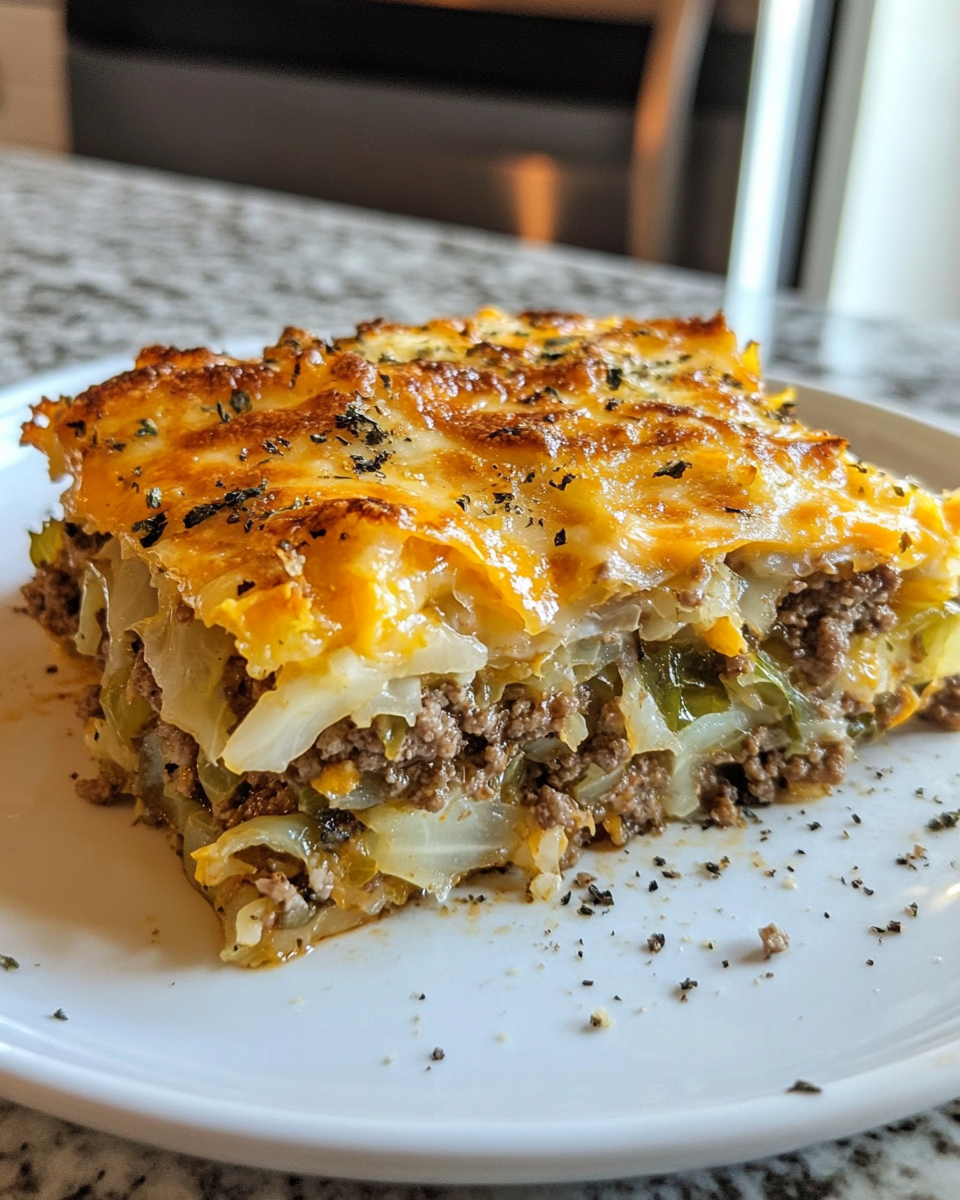 Viral Easy Crispy Cabbage Burger Bake Weeknight Dinner Win
