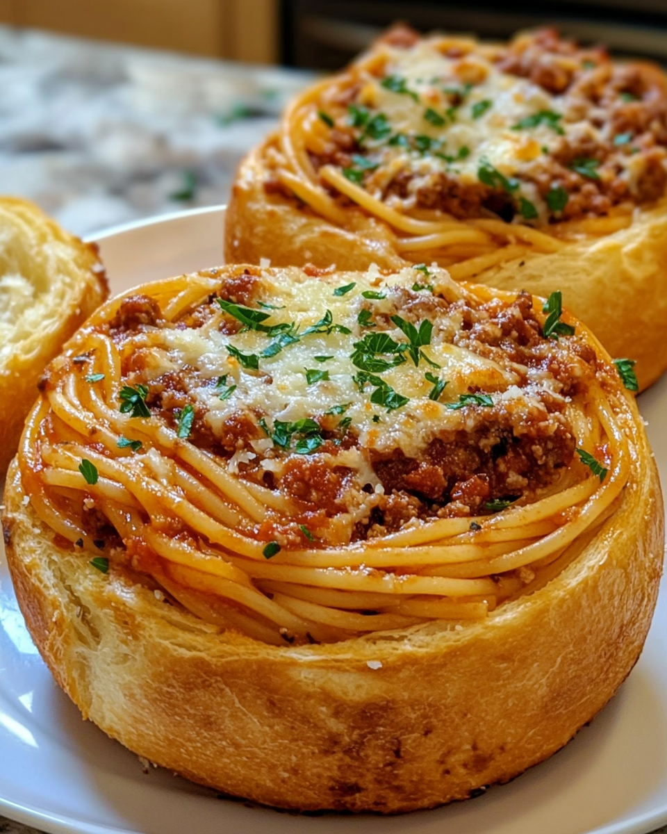 Viral Easy Spaghetti Garlic Bread Bowls Crowd Pleasing Magic