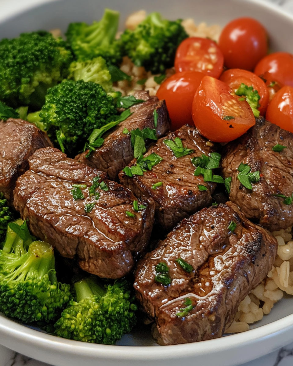 Viral Healthy Clean High Protein Garlic Balsamic Steak Bites Meal Prep Gym Ready Favorite